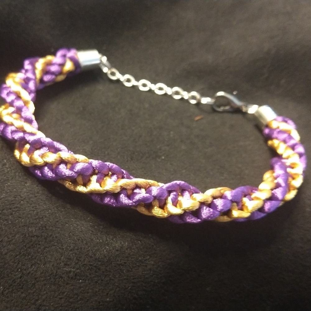 XL Mens Womens Purple & Gold bracelet